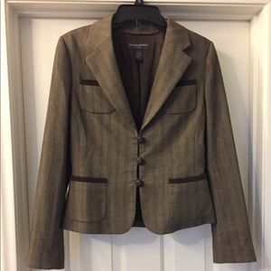 BANANA REPUBLIC brown brown triple button blazer